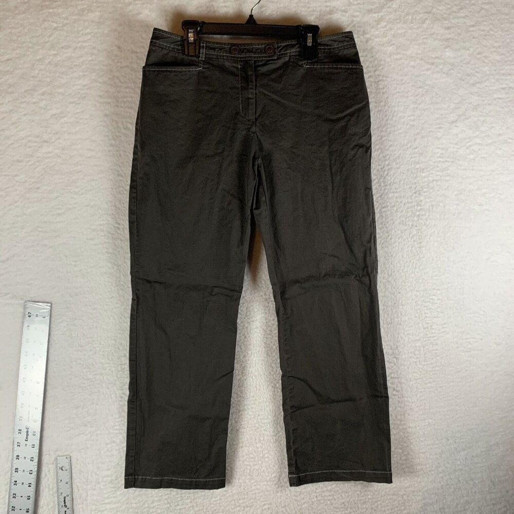 Boden Pants Women's 10 Brown Cotton Stretch Pockets Mid-Rise Straight Leg 9681